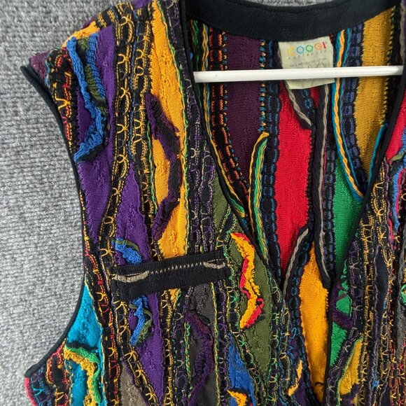 Coogi Medium Cotton Colorful Australia Knit Sweater Vest Sleeveless 3D ** - Picture 2 of 16